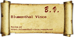 Blumenthal Vince névjegykártya